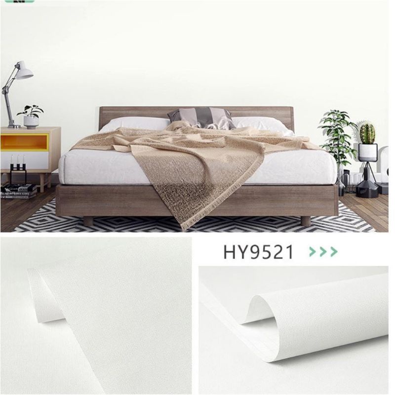 1Kg 2 Roll Wallpaper Dinding Motif Polos Pastel Putih Ukuran 10 meter x 45 cm wallpaper sticker