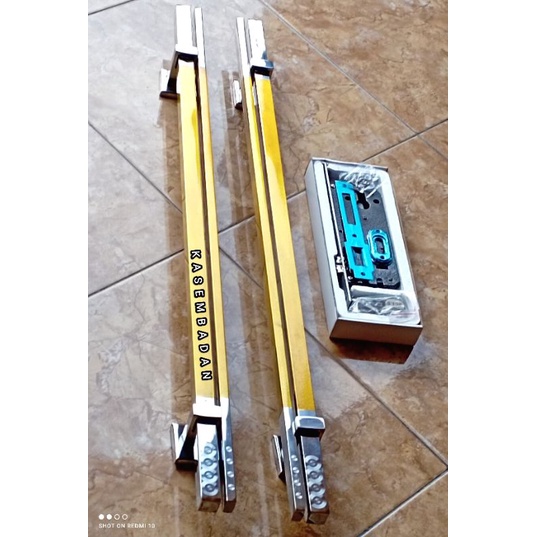 Handle pintu tarikan pintu stainless 33cm 45cm set kunci pintu gagang pintu stainless