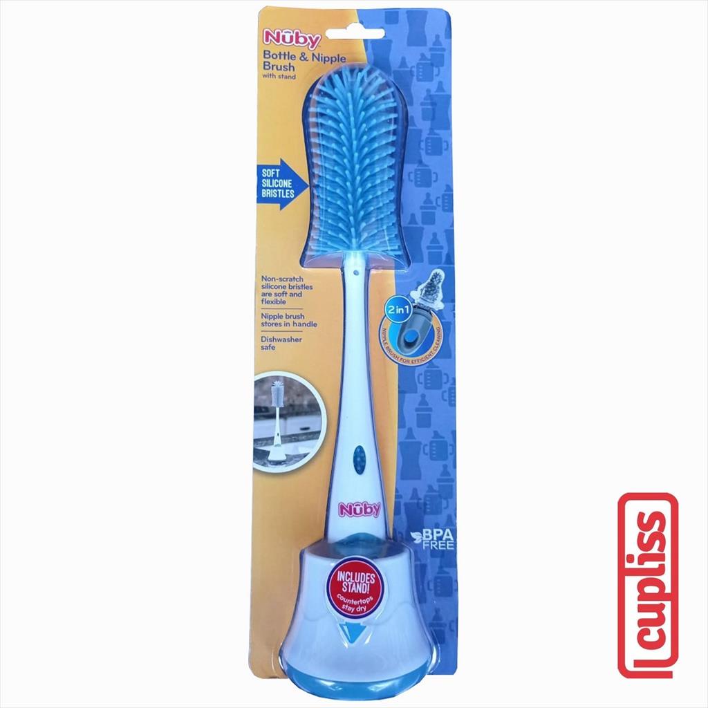 NUBY 126710 Silicone Bottle Brush Blue Pembersih Botol Sikat