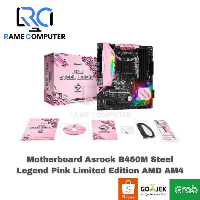 Motherboard Asrock B450M Steel Legend Pink Limited Edition - Motherboard AMD AM4