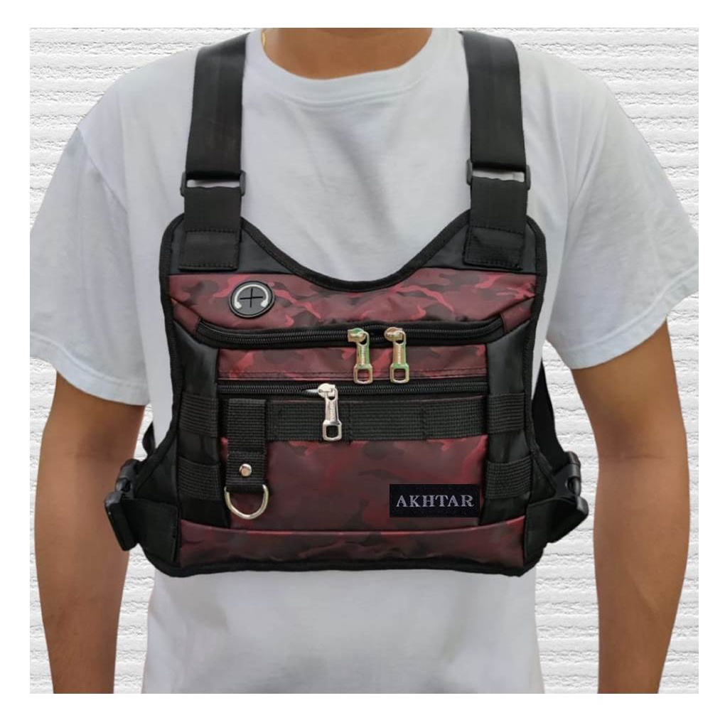 CHEST BAG//TAS DADA SIMPLE BLACK BIKERS/BISA BAYAR DI TEMPAT (COD)-7