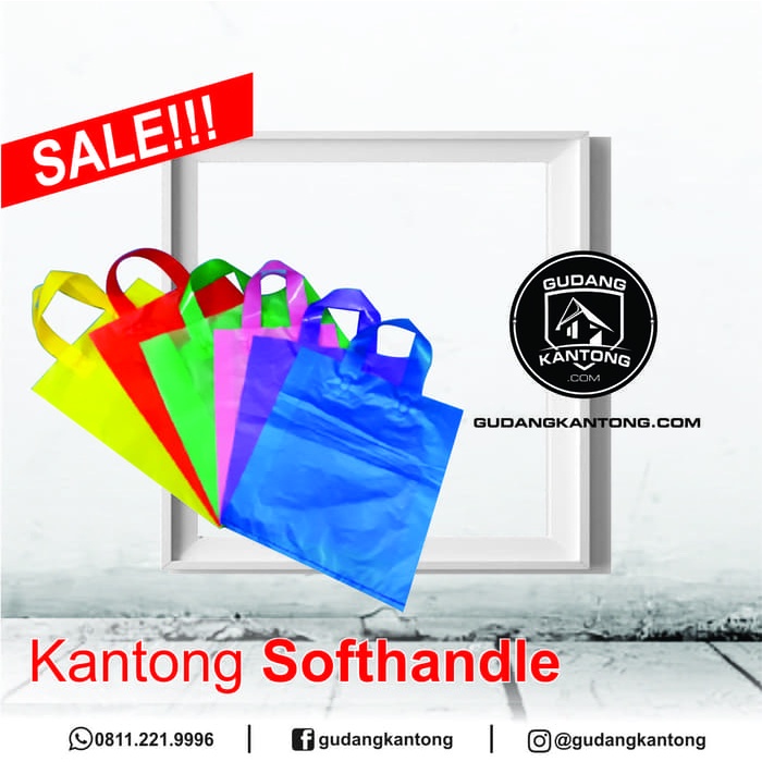 Tas Softhandle murah uk. 20x28 isi 100pcs/Plastik Packing warna/Shopping bag warna/Tas souvenir warna