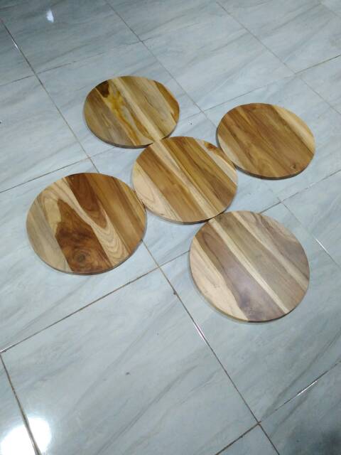 Talenan Kayu Jati Bulat Diameter 30cm / Wooden Cutting Board / Talenan Jati