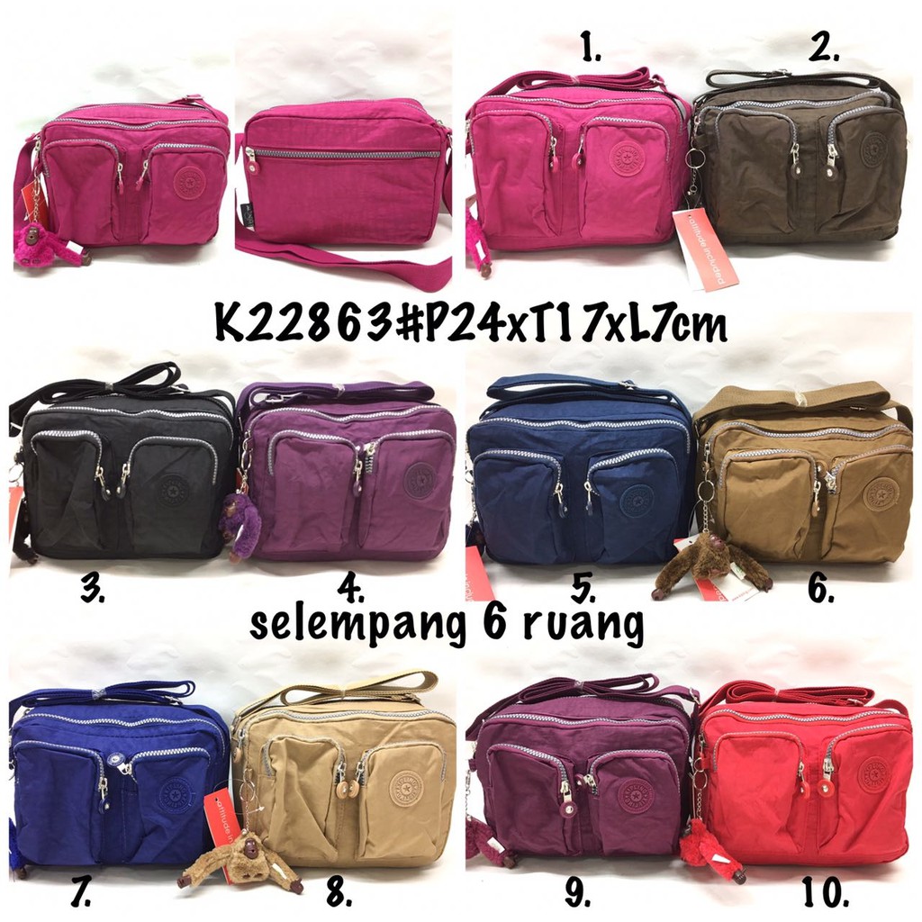 TAS SELEMPANG KIPLING K22863#6 RUANG#IMPORT QUALITY