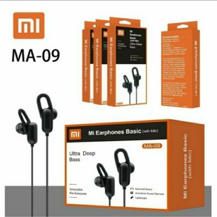 Earphone headset xiaomi MA-09 MA09 handsfree MI Mic Audio Grosir