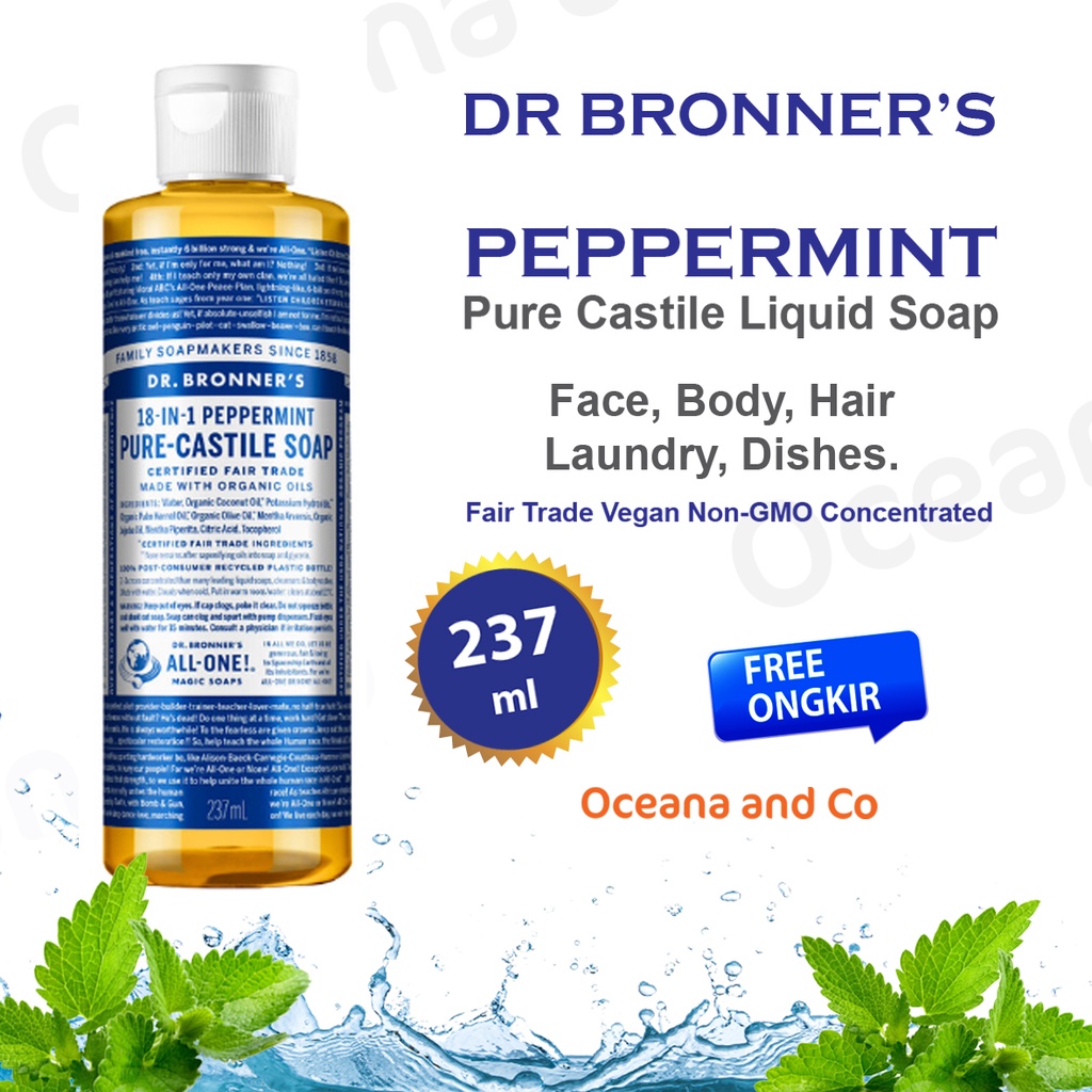 Peppermint Pure Castile Liquid Soap Dr. Bronner's 237ml