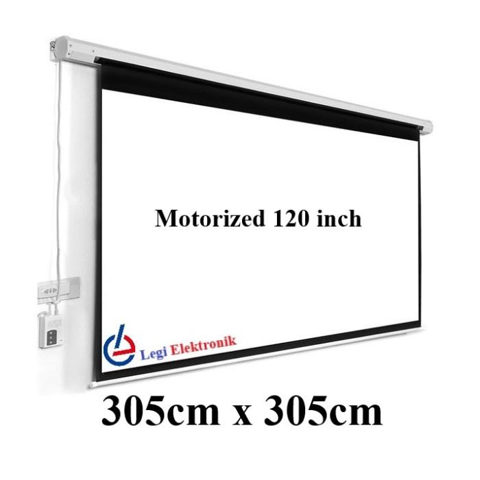 Screen Projector Motorized 120" - Layar Proyektor Remot 120" New
