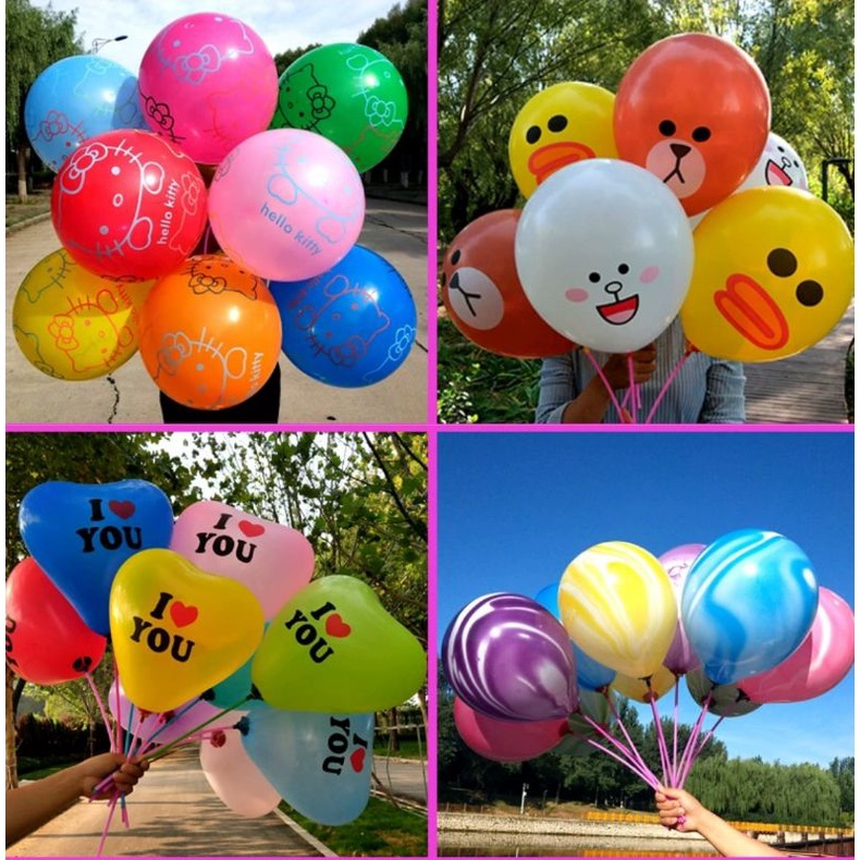 Balon Motif Karakter Isi 40pcs Dekorasi Balon Party Ultah