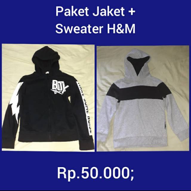 Paket Harga Paketan Jaket + Sweater H&M utk Anak - Preloved - Second - Branded