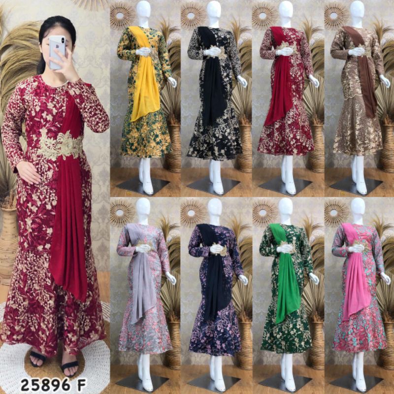 Gamis Sultan Brokat Slendang Mewah Murah