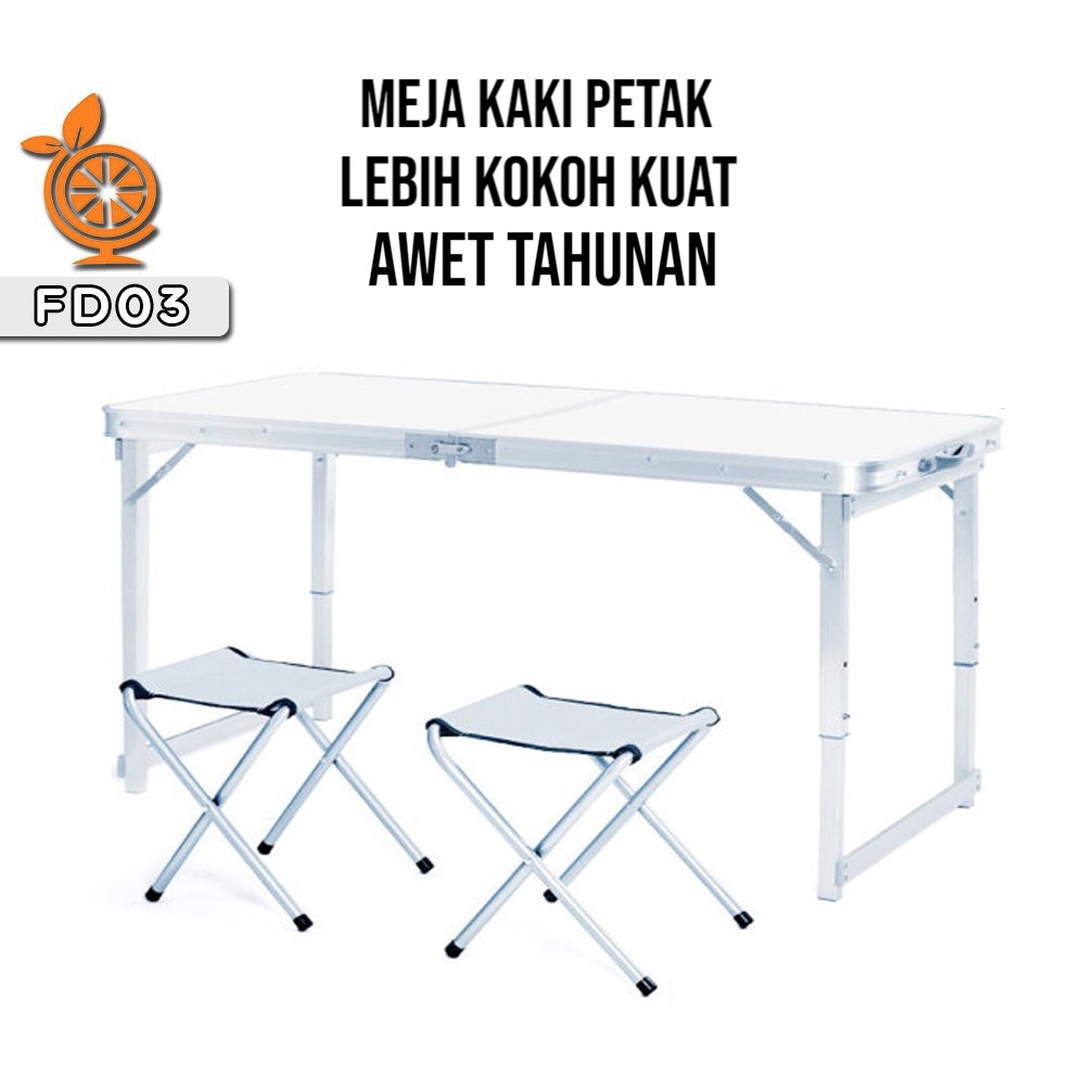 COD Meja Lipat Koper 2 Kursi Serbaguna KOKOH KUAT utk Camping Piknik DLL Indoor Outdoor Meja Makan Meja Kantor Meja Dapur Meja Lipat Portable Meja Import High Quality Meja Piknik Meja Camping Meja Belajar Blajar Meja Serbaguna Multifungs