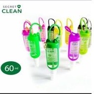 Secret Clean Hand Sanitizer Gel 50ml Spray 60ml Free Gantungan Silicon Case