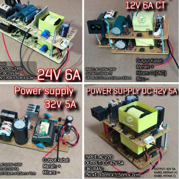 Recomended Adaptor power suply 12V 3A / 15V 3 A / 24V 3A / 32V / 42V  CT atau Non CT