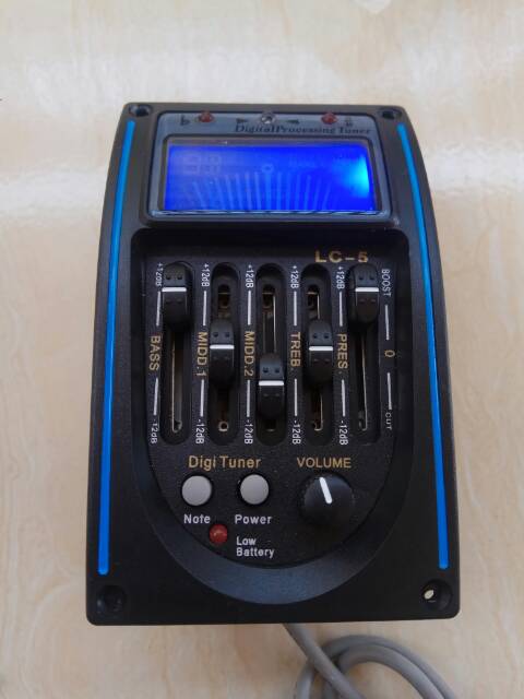 Equalizer EQ Preamp Tuner Gitar Akustik Prener LC-LCD 5 Band Pickup