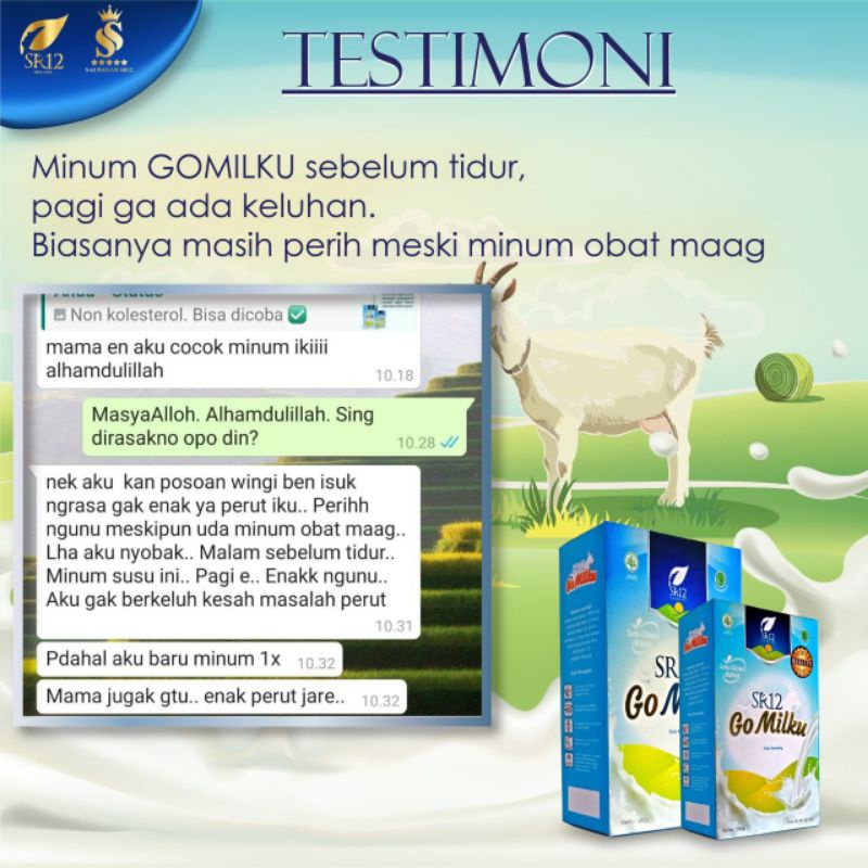 Go Milku SR12 - Susu Lambung Dewasa - Susu Lambung Kronis - Susu Kambing Etawa Murni