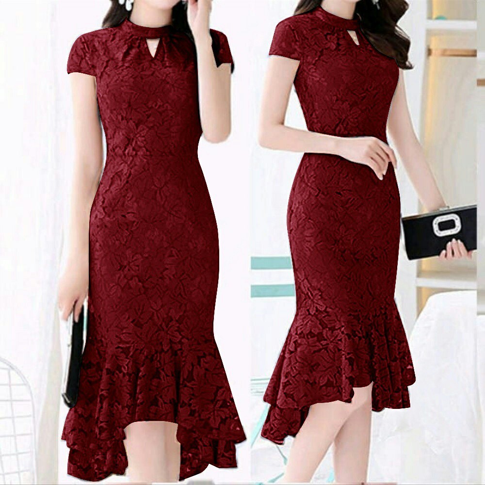 Dress PPohiee - Dress Pesta Brukat - Dress Wanita Terbaru