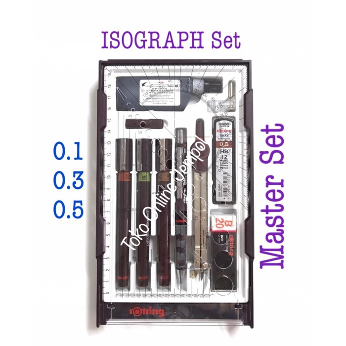 

(TERLARIS) Rotring ISOGRAPH Master Set 0.1 0.3 0.5 Pen Pensil 699420 ATK1141RT
