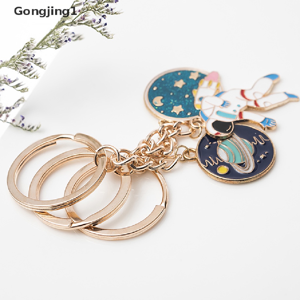 Gongjing1 Escape from the earth! Gantungan Kunci Enamel Bentuk Planet Astronot