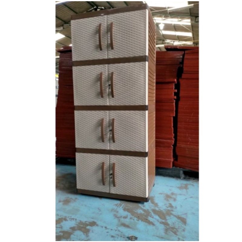 Lemari susun 4 rotan Lemari plastik lemari baju Lemari Jumbo Lemari Besar