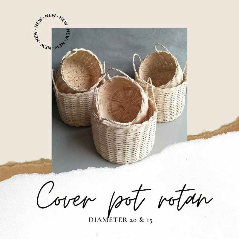 Keranjang rotan / Cover Pot / Anyaman Rotan