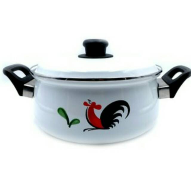 Panci enamel ayam jago ukuran besar