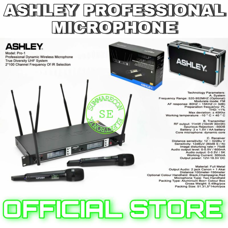 mic wireless ashley original ashley pro 1 handled