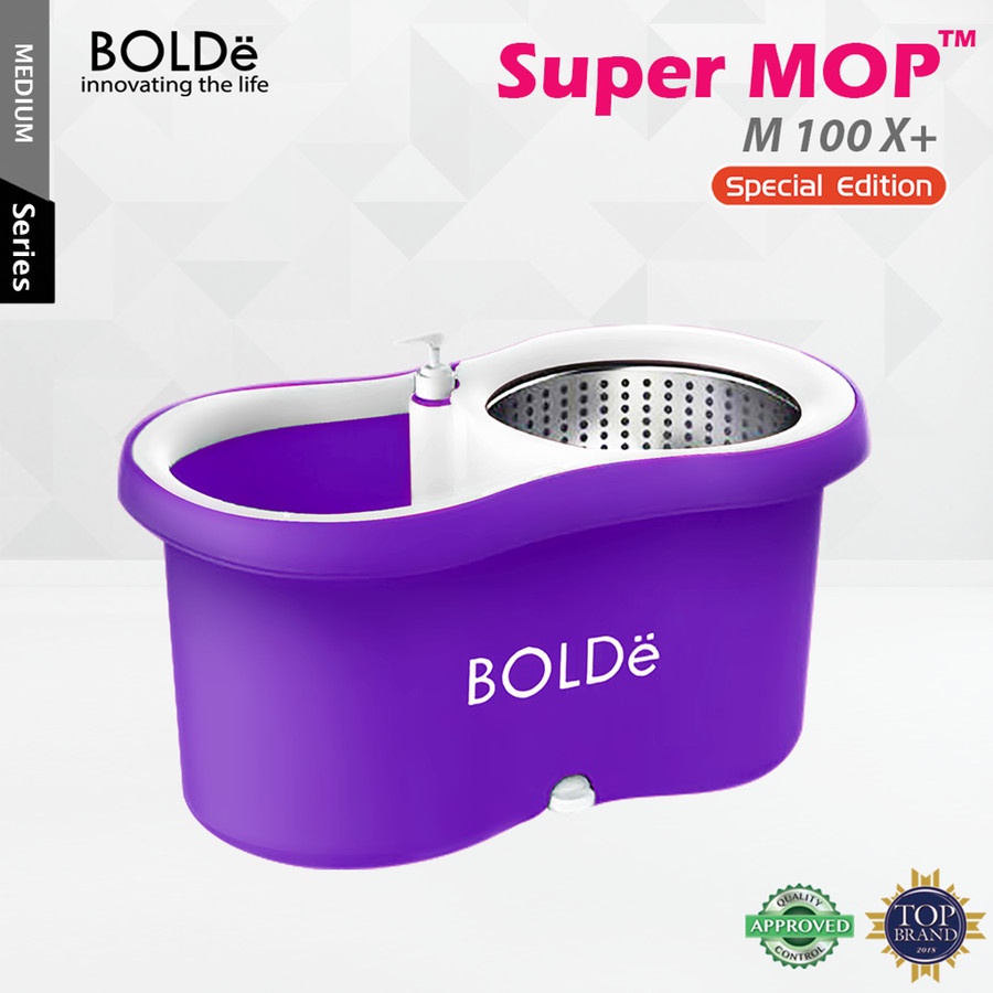 BOLDe Super Mop M100X Alat Pel Lantai BONUS Refill Kain Pel Microfiber