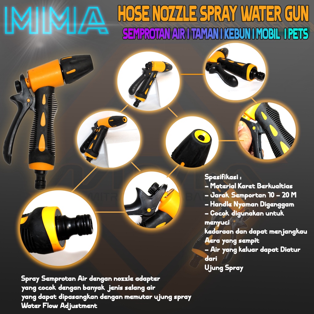 Semprotan Air Gagang Karet I Semprotan Taman Kebun I Hoze Nozzle