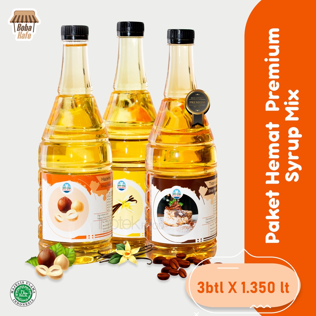 

PREMIUM SYRUP MIX HAZELNUT, TIRAMISU, VANILLA PILARI