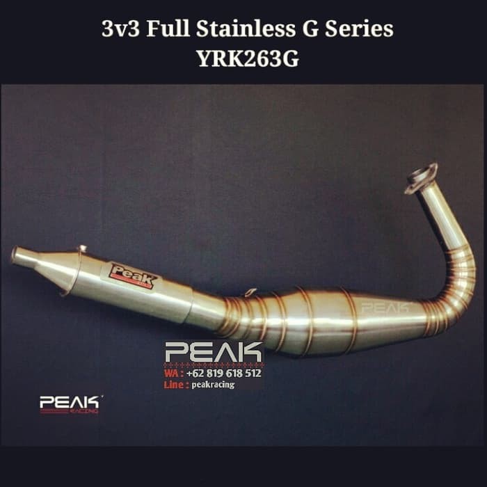 Knalpot Rx King Kolong 3v3 Kompetisi a.k.a Kolong Telo Full Stainless Peak YRK263