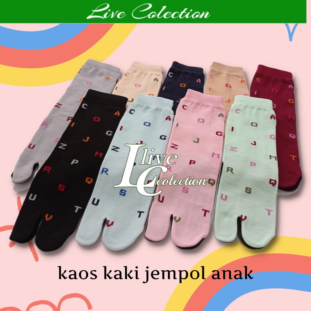 kaos kaki jempol anak motif huruf