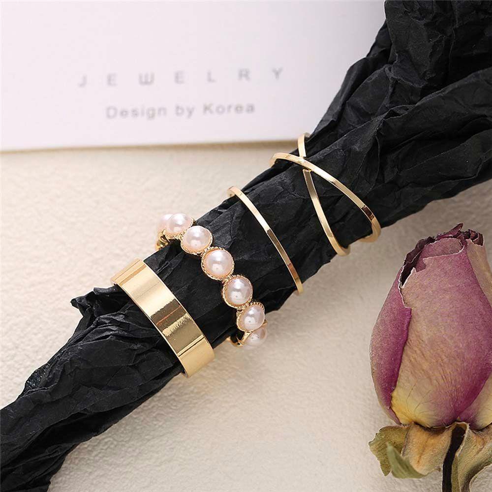 Mxbeauty Wanita Jari Cincin Fashion Vintage Retro Rings Gadis Manis Lady Mutiara Tangan Knuckle Rings
