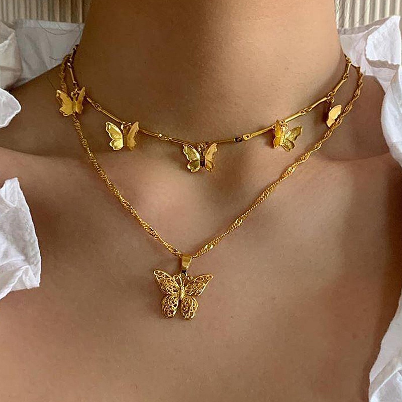 BUTTERFLY BUTTERFLY Kalung Choker Wanita Desain Kupukupubintang Untuk Pestahadiah 2020