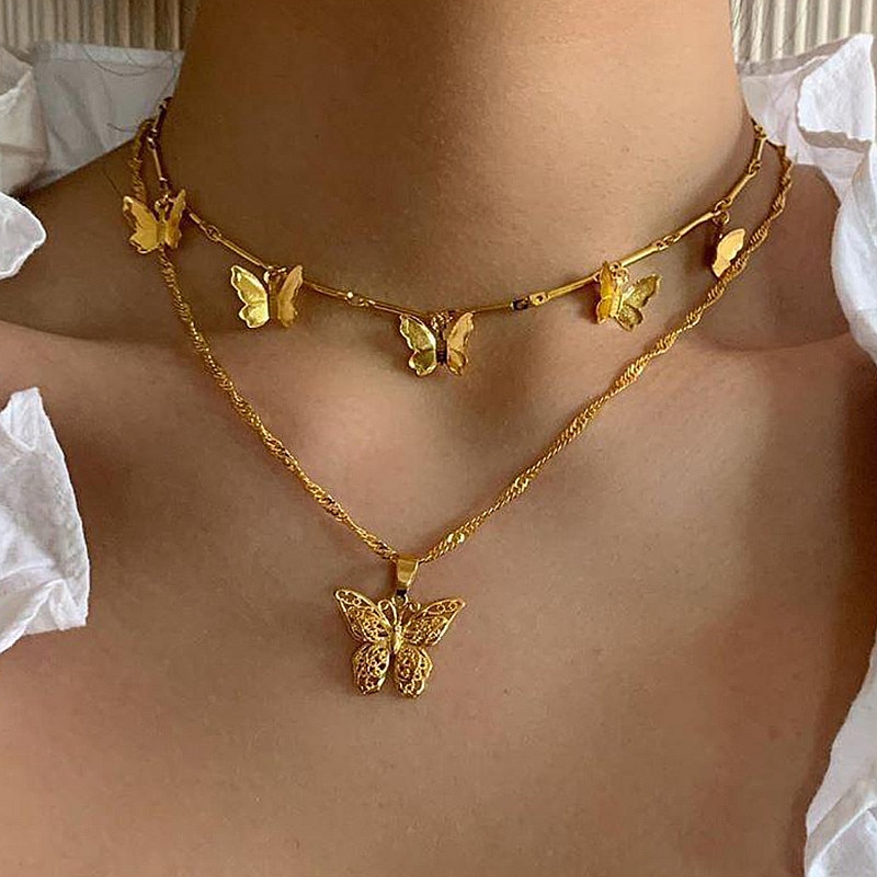 BUTTERFLY BUTTERFLY Kalung Choker Wanita Desain Kupukupubintang Untuk Pestahadiah 2020