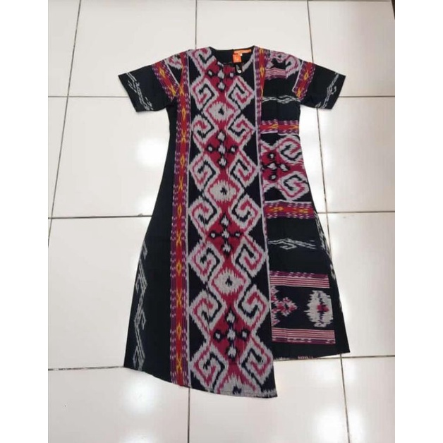 Dress tenun motif/dress tenun ikat