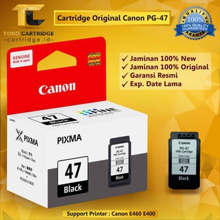 Cartridge Canon PG47 PG-47 PG 47 Black Original Tinta Printer E400 E410 E417 E460 E470 E477 E480 ink