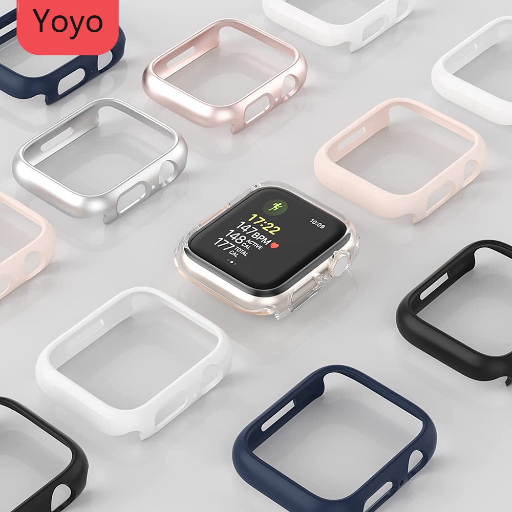 Matte Cover Untuk for Apple Watch 45mm 41mm 38mm 42mm 40mm 44mm, Hard PC Bumper Pelindung Case Frame Untuk iWatch SE 7 6 5 4 3 2 1