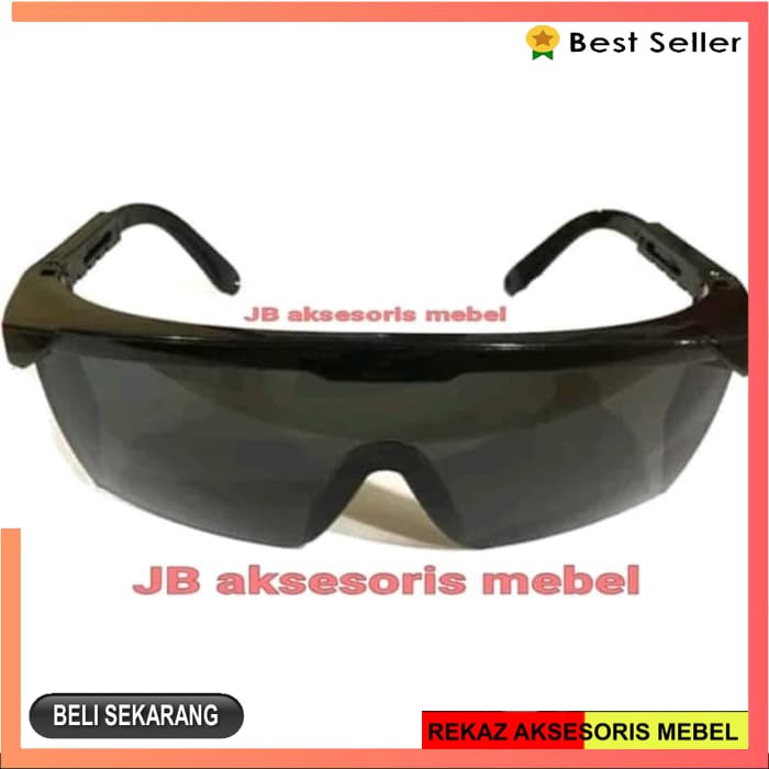 KACAMATA HITAM GERINDA LAS MERK TORA / KACAMATA SAFETY LENSA GELAP - Hitam