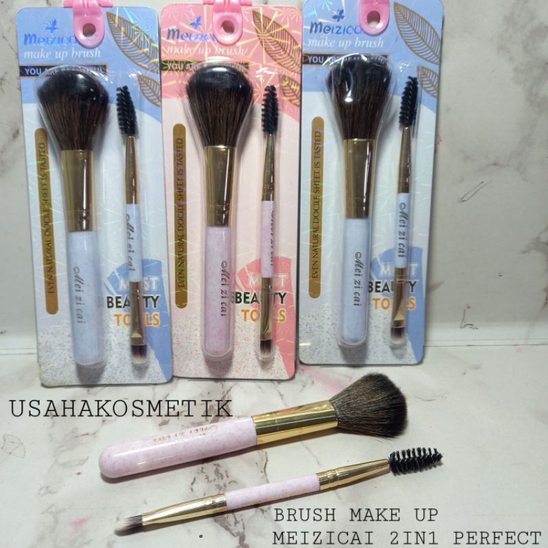 PROMO BRUSH MAKE UP  2IN1 | BRUSH BLUS ON |  BRUSH MAKE UP BRUSH POWDER MEIZICAI  NO.BC019