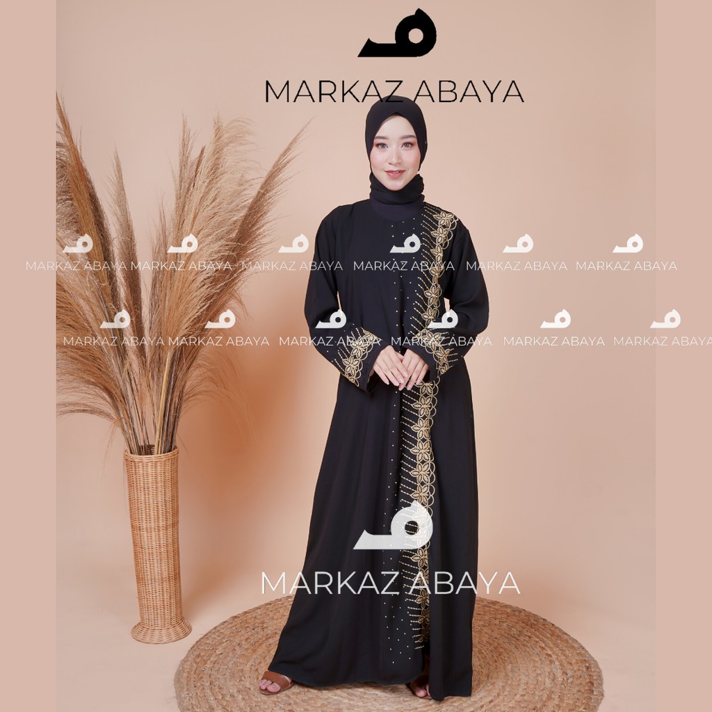 Abaya bordir Gamis syari Maxi Dress Arab Bordir Elmira