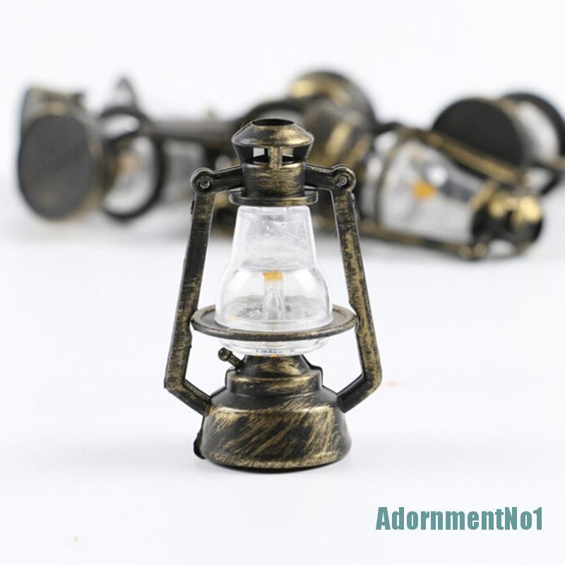 [AdornmentNo1]1Pc 1:12 1:6 Dollhouse miniature retro oil lamp doll house accessories toys