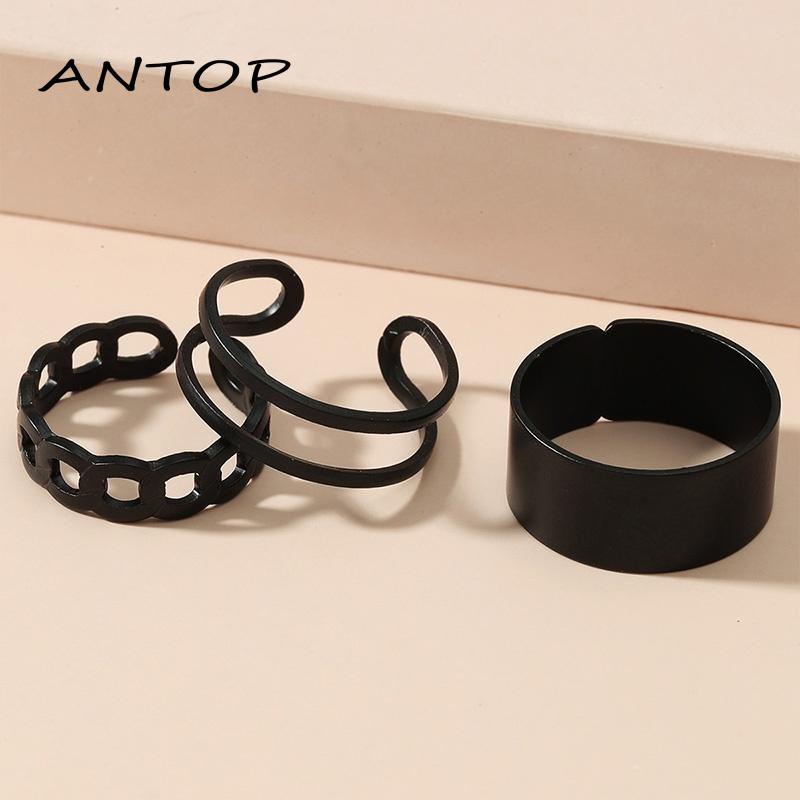 3pcs / Set Cincin Jari Knuckle Gaya Vintage Punk Hip-Hop Korea Untuk Pria Dan Wanita