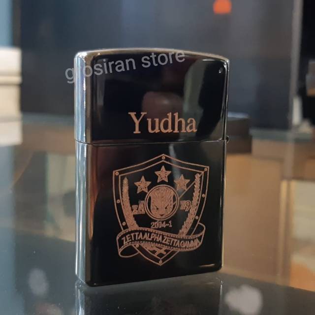 Zippo zetta alpha zetta gamma custom logo tulisan nama ukir grafir