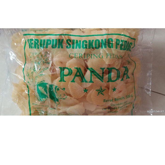 

•kerupuk singkong pedas panda/ceriping 500 gr•