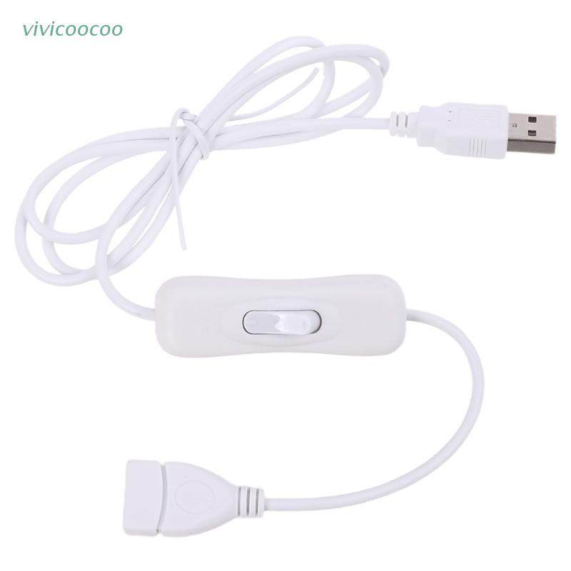 VIVI   White  Easy to Operate  Extension Cable  USB 2.0  with  Switch  Compatible with  Table Lamps/ Fans / Led   Lights