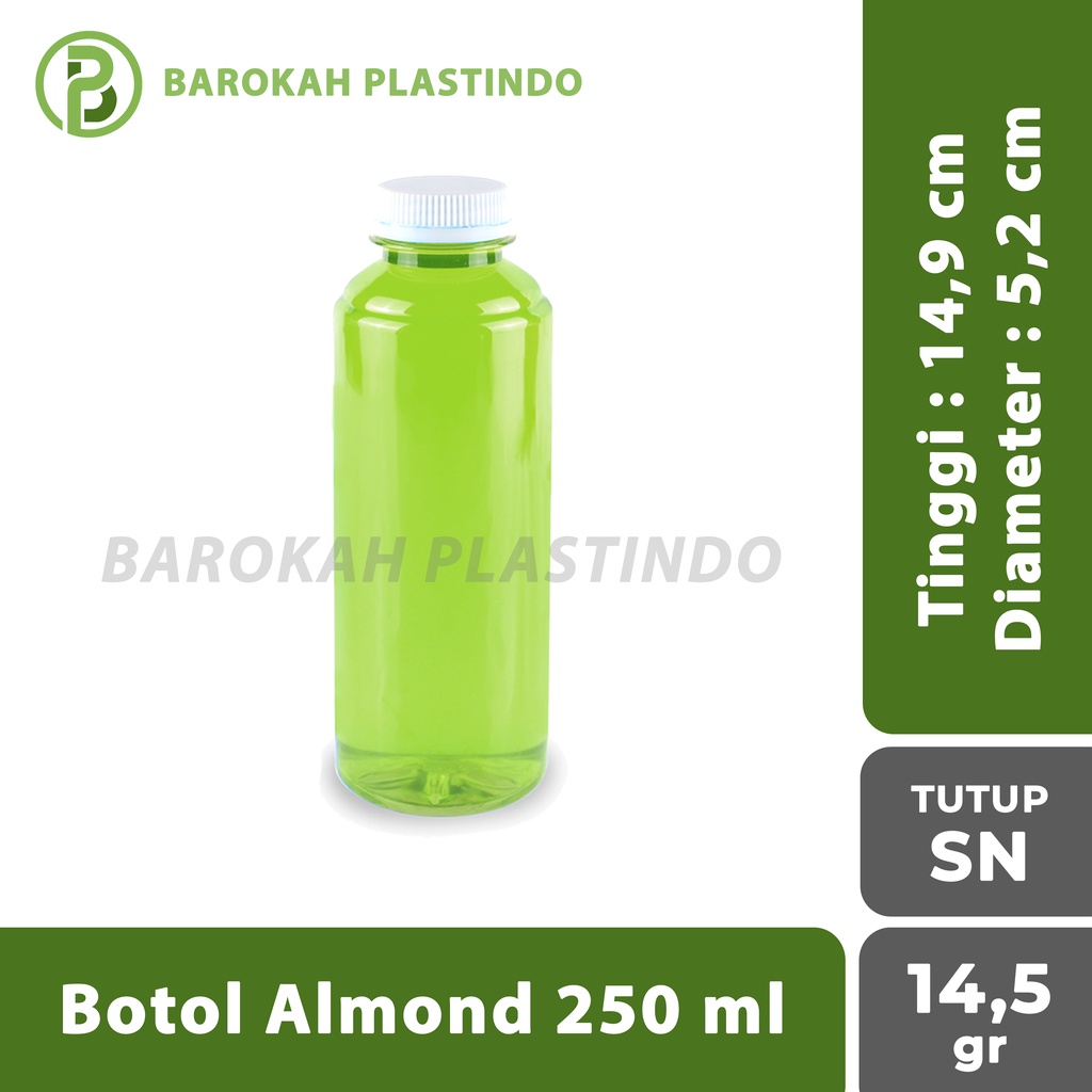 Botol Almond 250 ml SN / Botol Plastik 250 ml / Botol Plastik Murah / Botol 250 ml