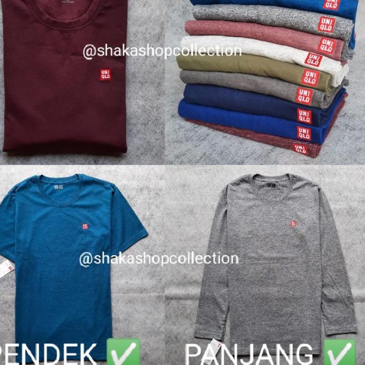 Reaaddy SET-179.☛ (Unisex) Kaos UNIQLO logo bordir /UNIQLO men O neck / t-shirt UNIQLO long Sleeve.I
