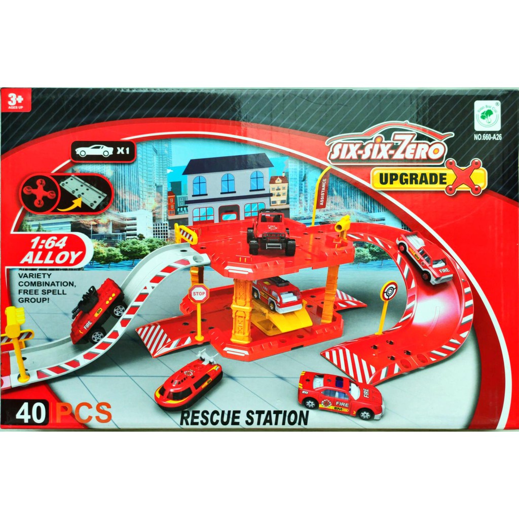 MAINAN ANAK DIECAST TRACK RESCUE STATION MOBIL PENYELAMAT