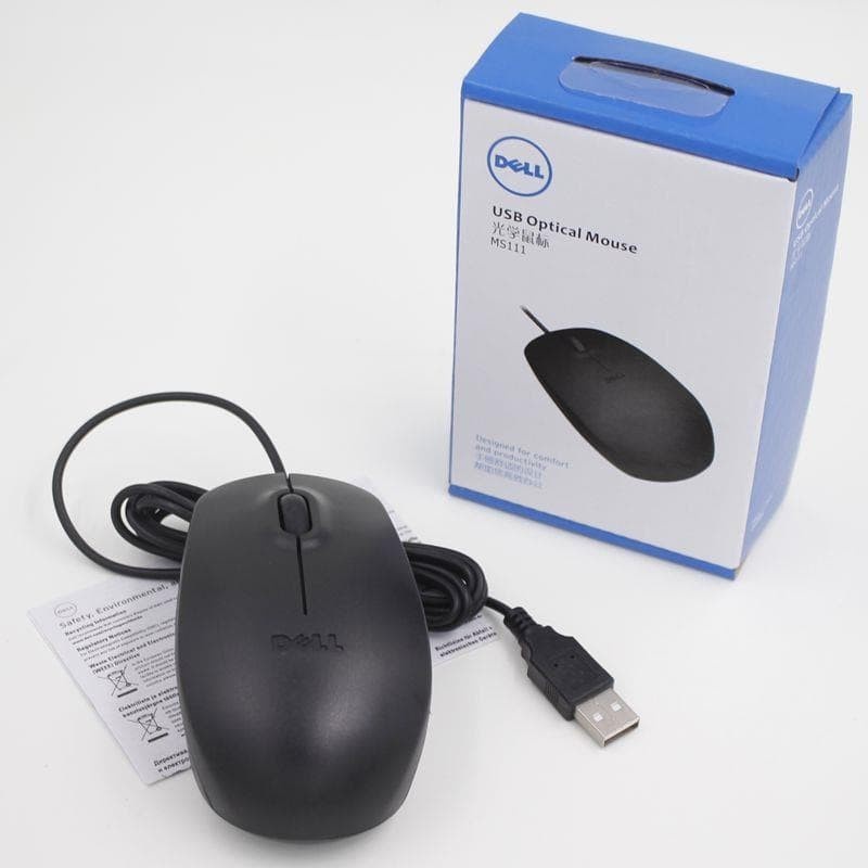 Dell MS111 USB Optical Mouse Wired Kabel / Mouse Warnet / Mouse Kantor / Mouse DELL MS111