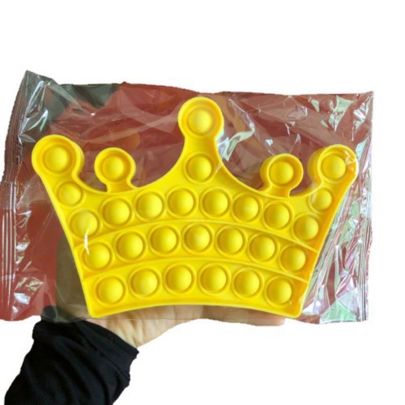 DELUNASHOP/ Pop it Tebal fidget/Mainan popit Mainan anak anti stress pop it rainbow jumbo tetris pop it-Makota